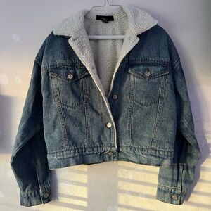 denim sherpa jacket y2k